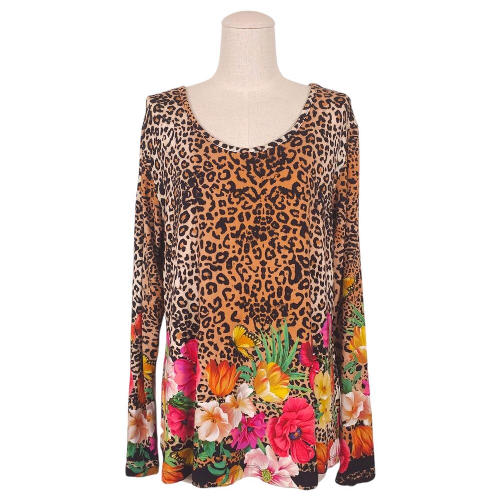 Johnny Was Dreamer Favorite Long Sleeve Swing Tee Sz Medium